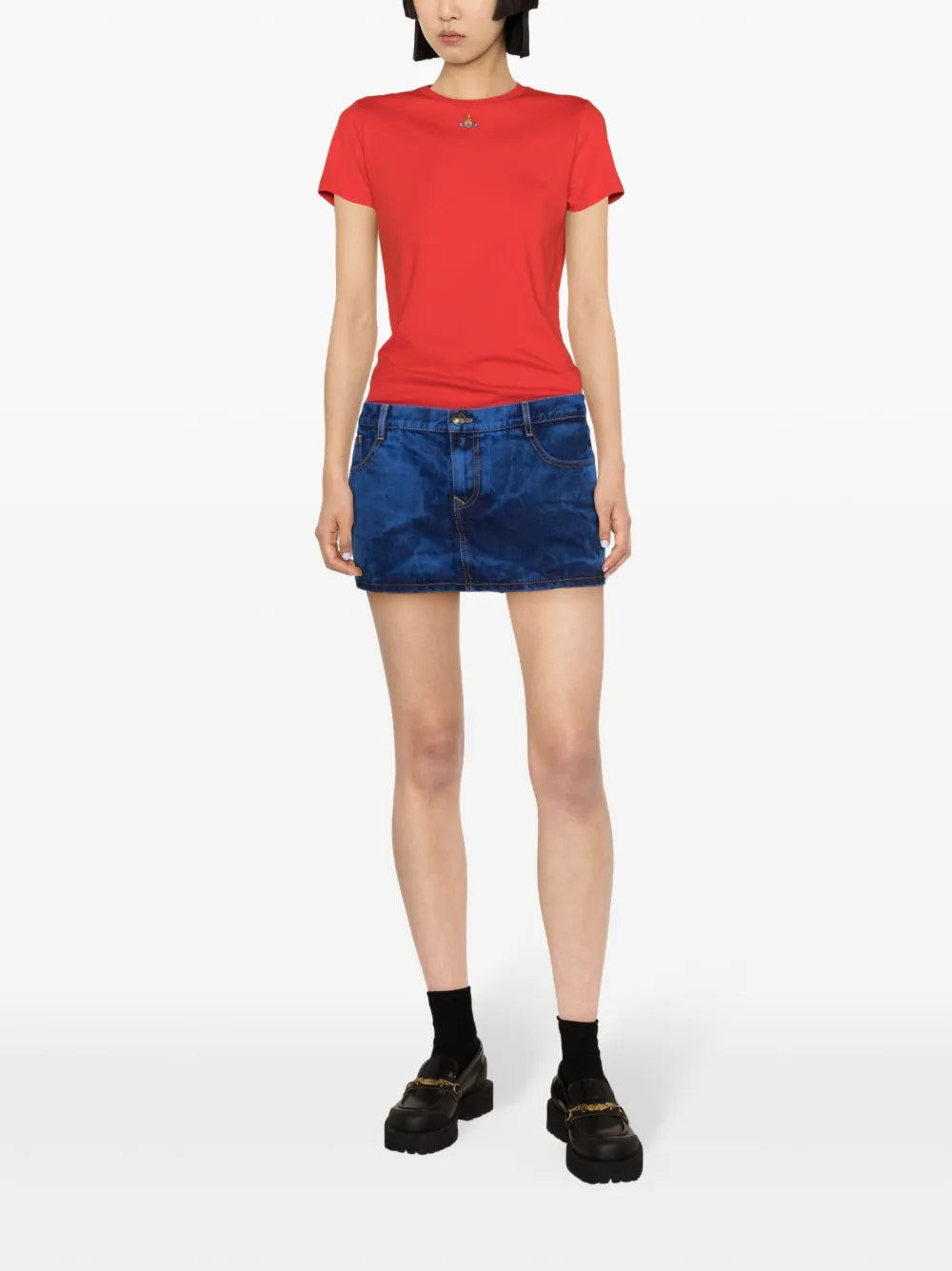 Tie-Dye Denim Miniskirt