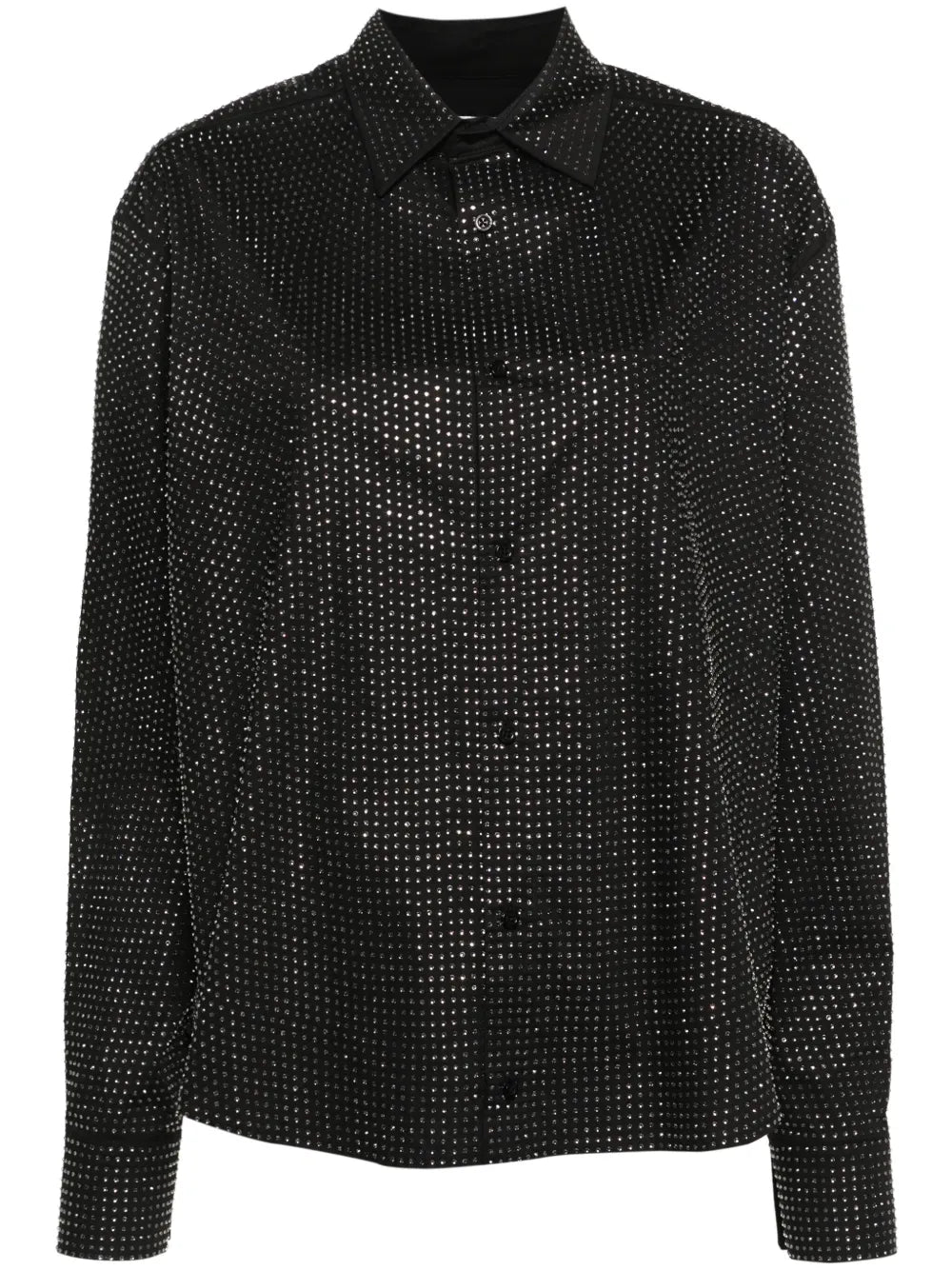Rhinestone-Embellished Poplin Shirt