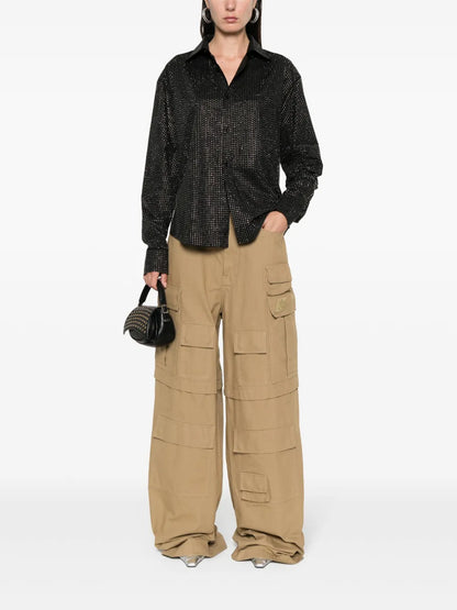 Rhinestone-Embellished Poplin Shirt