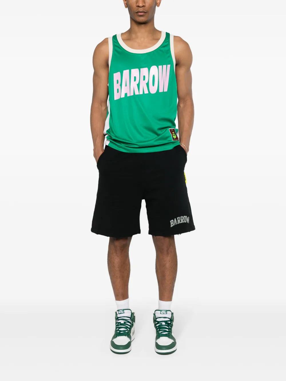 Smiley-Print Distressed Shorts