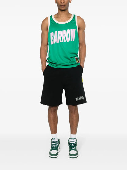 Smiley-Print Distressed Shorts