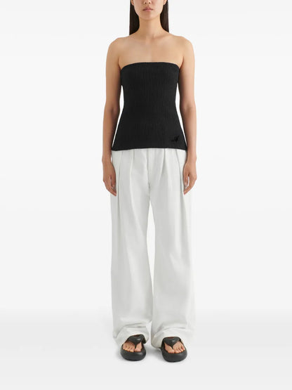 Dime Strapless Rib-Knit Top