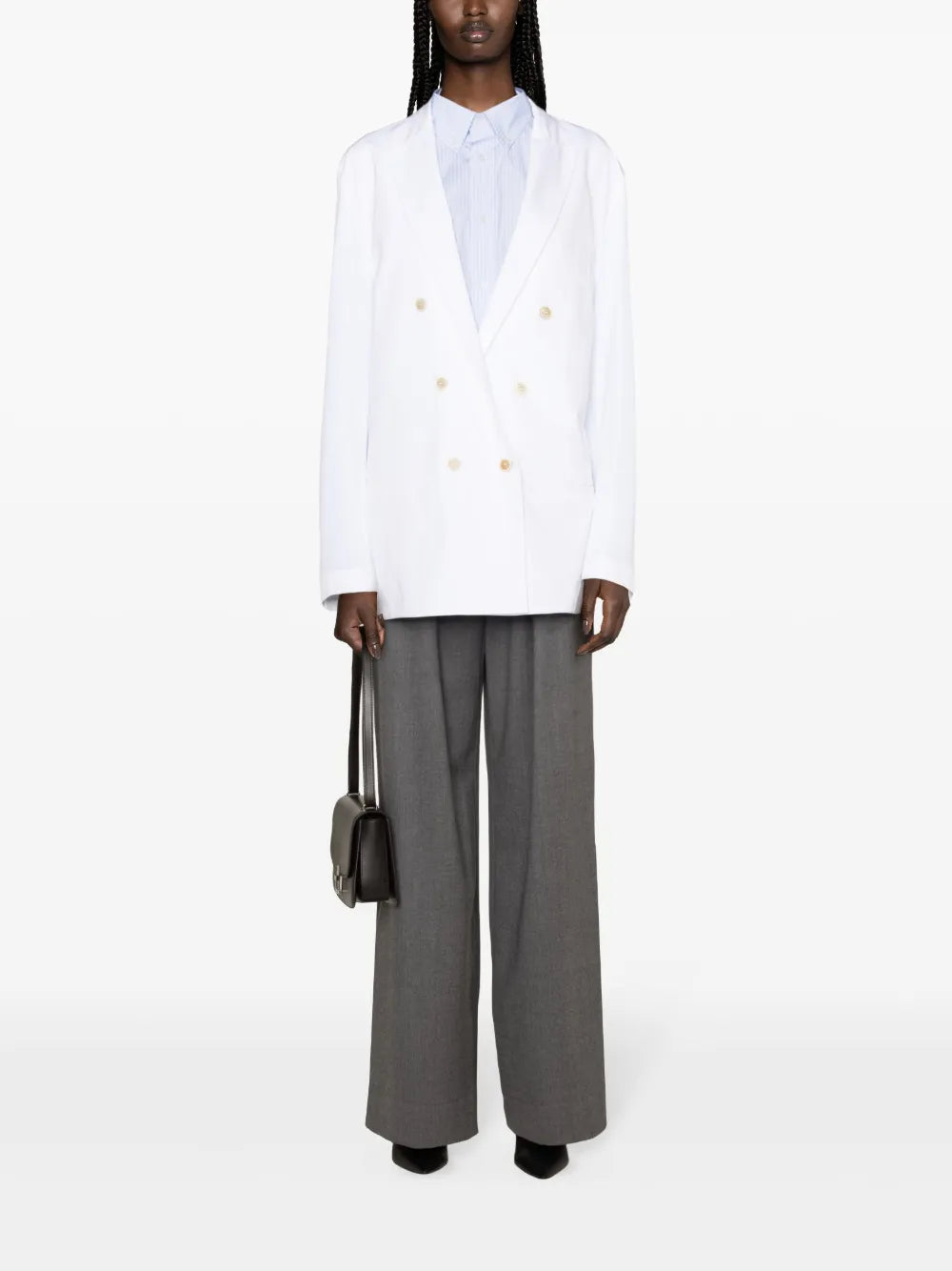 Double-Breasted Cotton Blazer