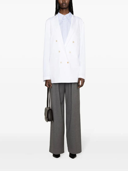 Double-Breasted Cotton Blazer