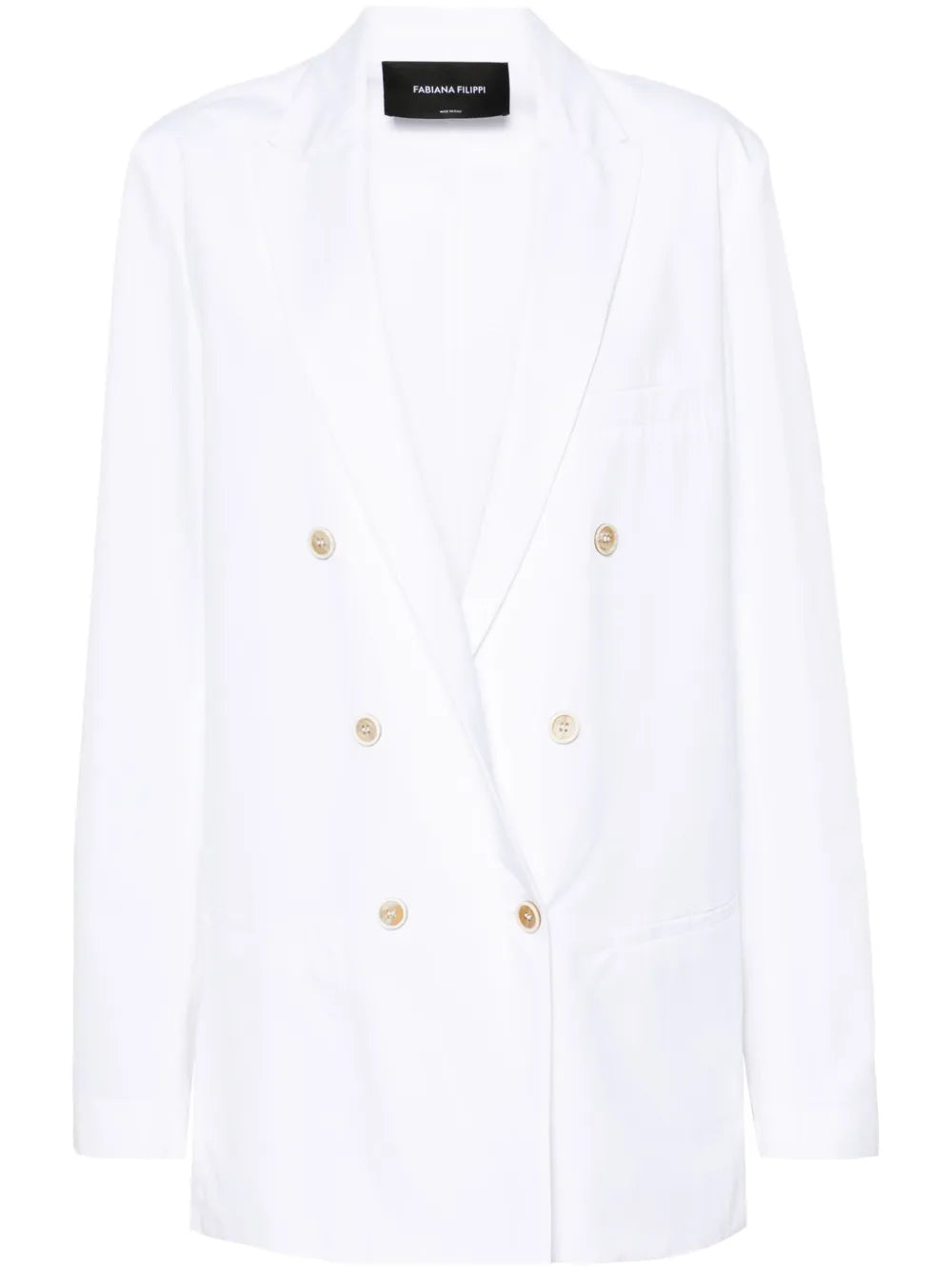 Double-Breasted Cotton Blazer