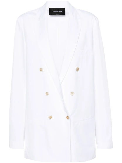 Double-Breasted Cotton Blazer