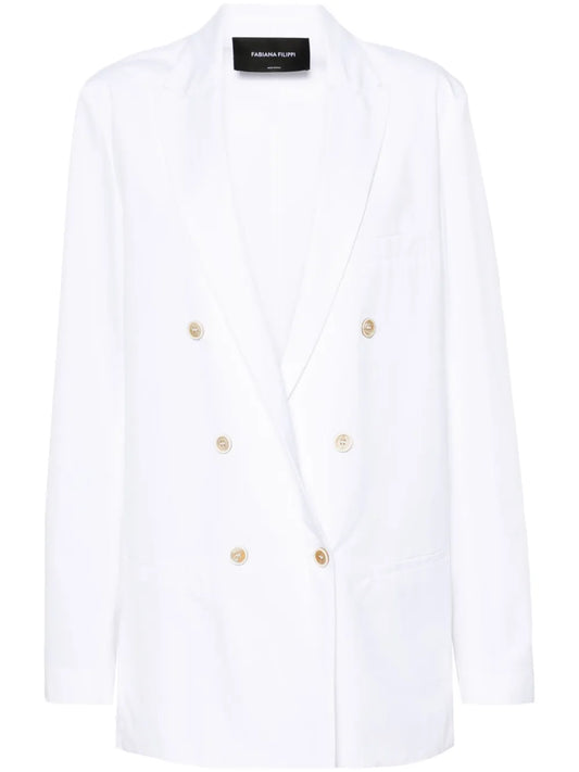 Double-Breasted Cotton Blazer