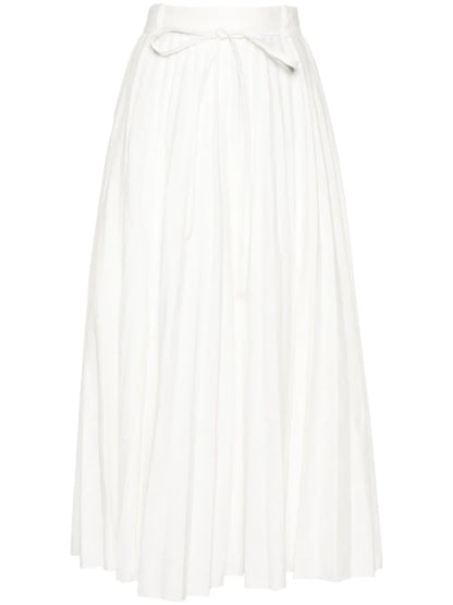 Plissé-Effect Linen-Blend Skirt