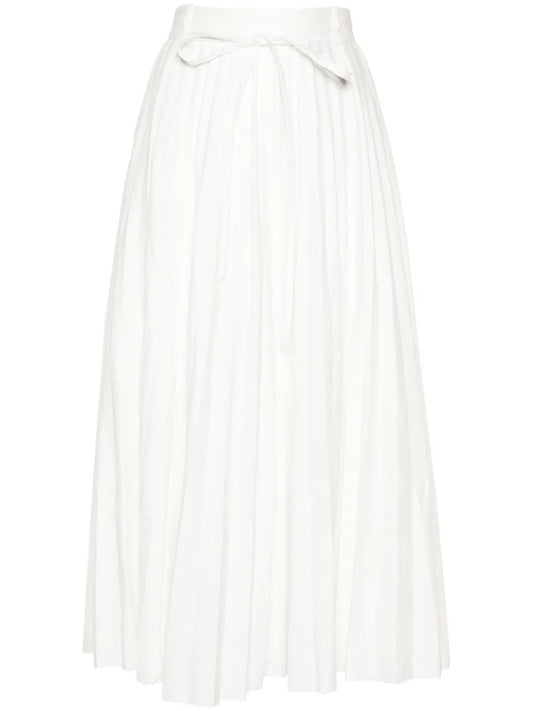 Plissé-Effect Linen-Blend Skirt