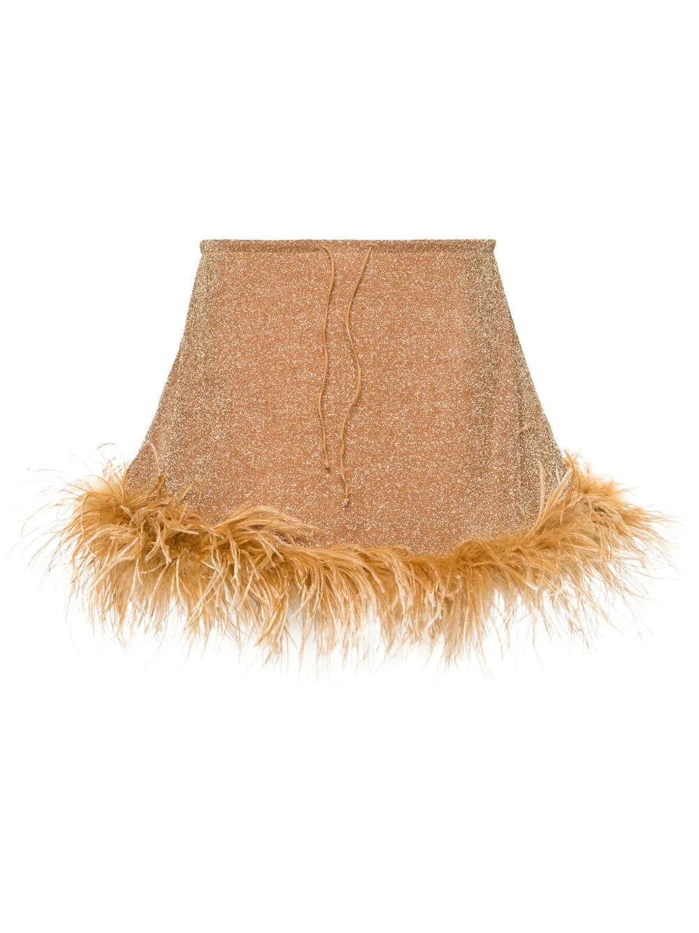 Feather-Trim Mini Skirt