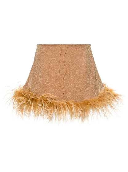 Feather-Trim Mini Skirt