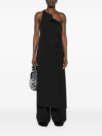 Asymmetric-Neck Twill Top