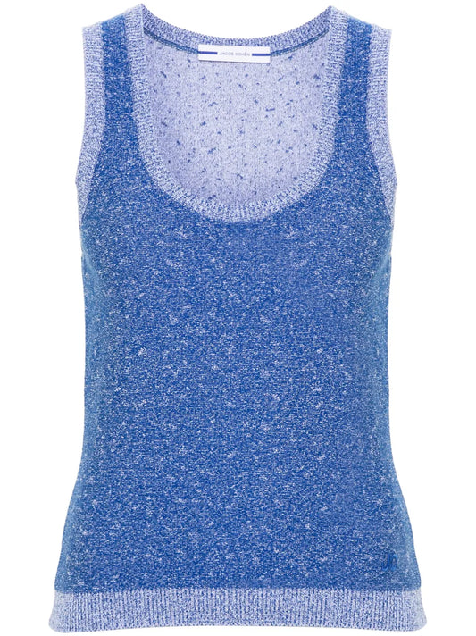 Logo-Embroidered Bouclé Top