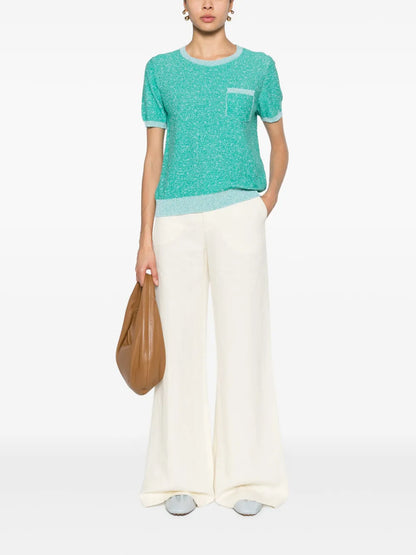 Logo-Embroidered Bouclé T-Shirt