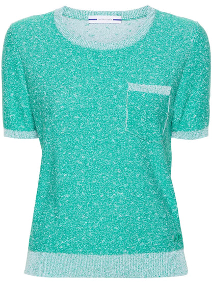 Logo-Embroidered Bouclé T-Shirt