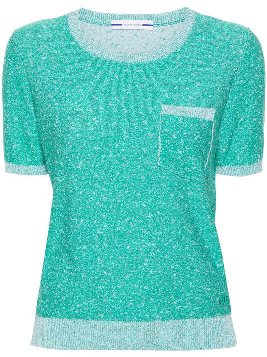 Logo-Embroidered Bouclé T-Shirt