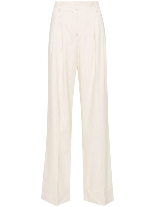 Nathaniel Pinstripe Wide-Leg Trousers