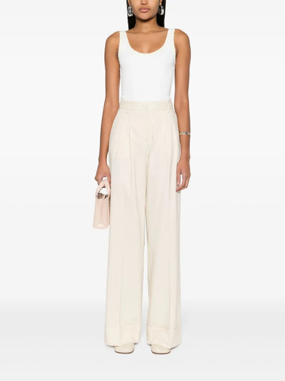 Nathaniel Pinstripe Wide-Leg Trousers