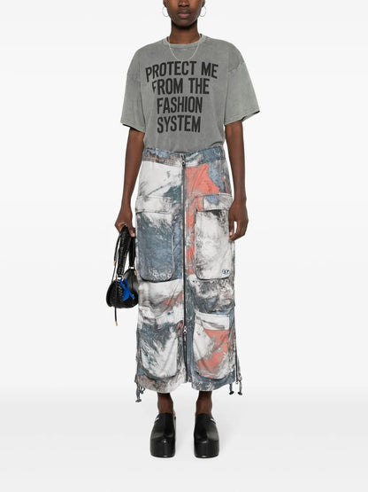 Slogan-Print Cotton T-Shirt