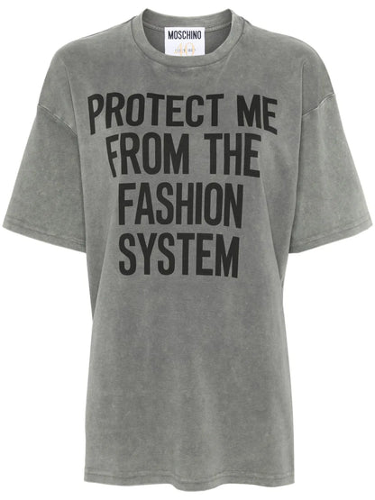 Slogan-Print Cotton T-Shirt