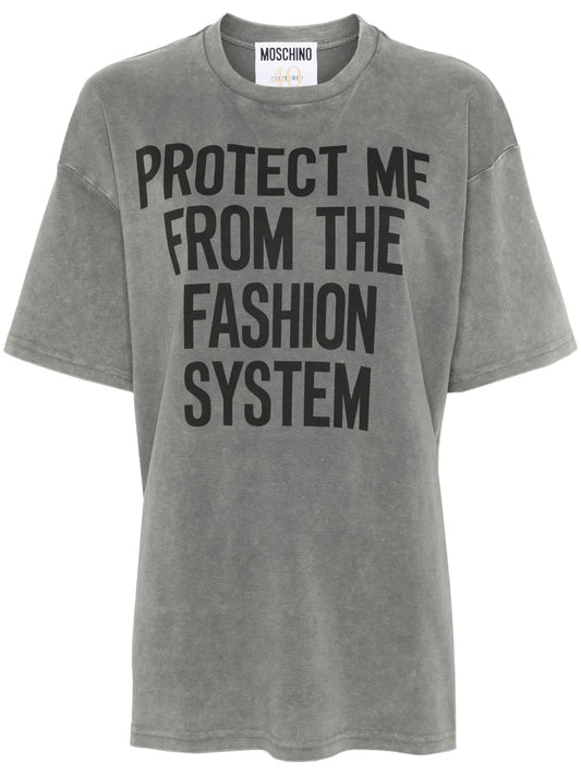Slogan-Print Cotton T-Shirt