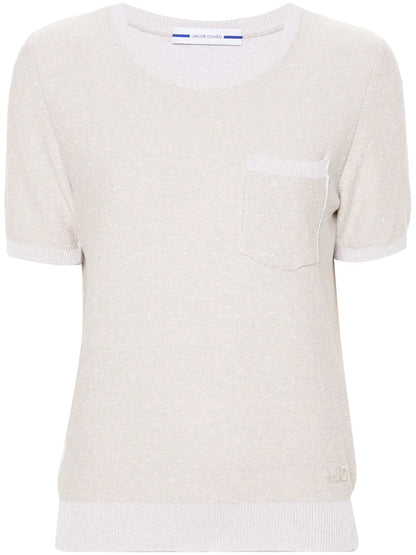 Logo-Embroidered Bouclé T-Shirt