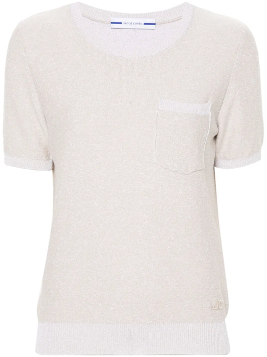 Logo-Embroidered Bouclé T-Shirt