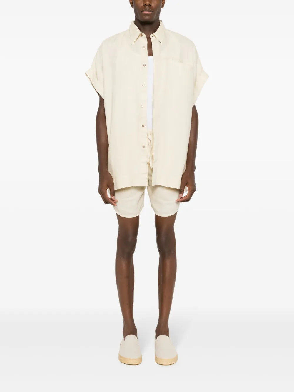 Drawstring-Waist Linen Shorts