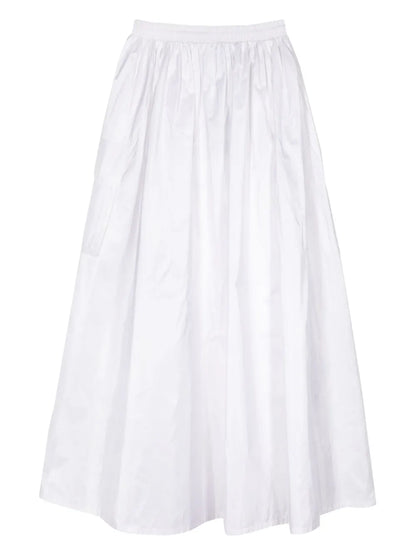 Drawstring-Waist Silk Cargo Skirt