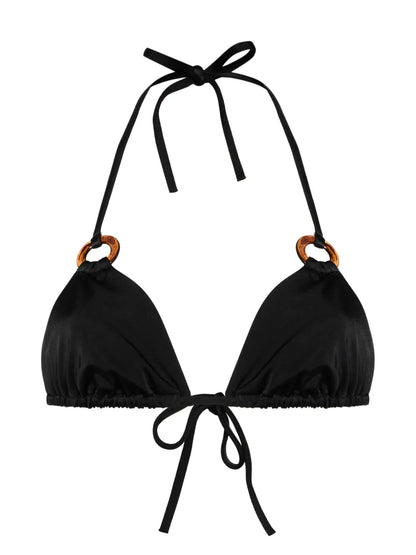 Ring-Details Triangle Bikini Top