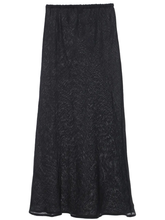 Semi-Sheer Linen Maxi Skirt