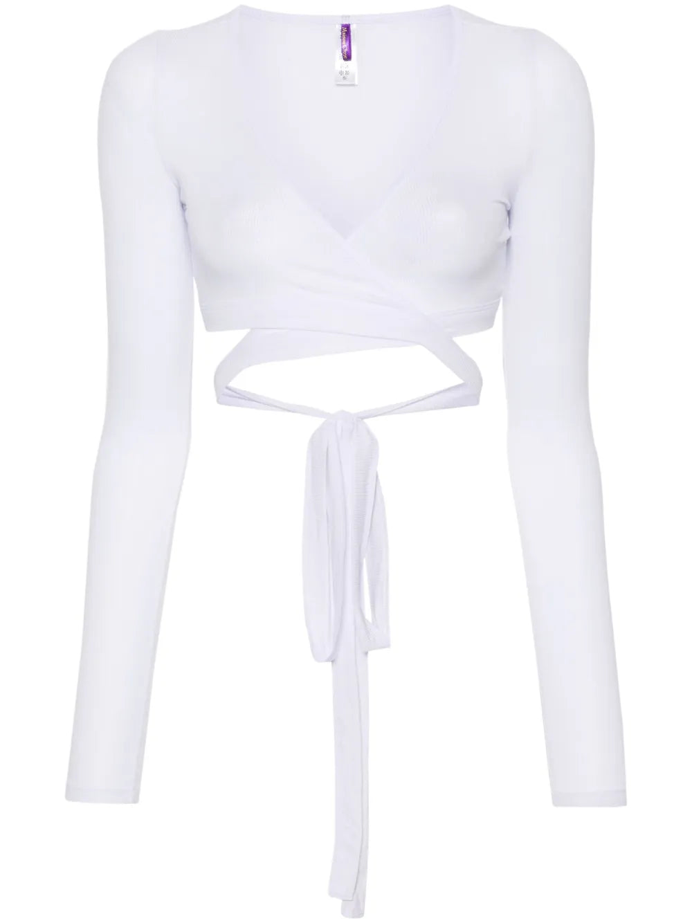La Femme Amazone Ribbed Wrap Blouse