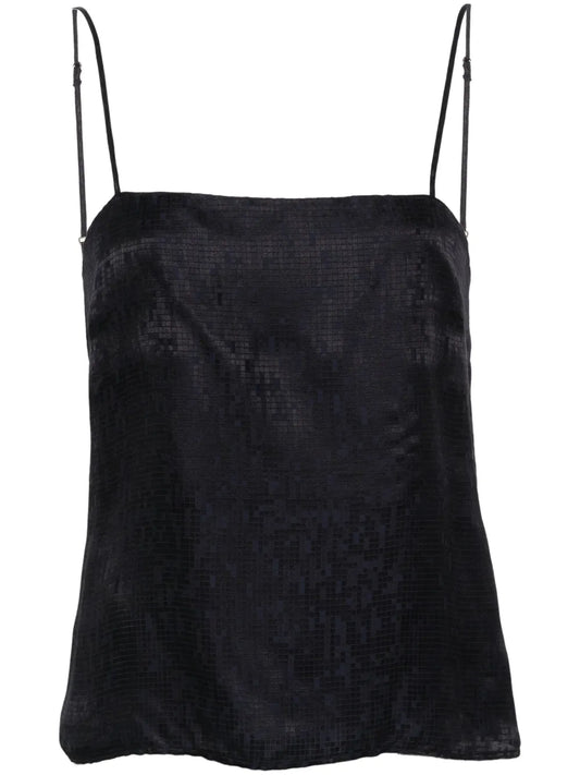 Patterned-Jacquard Top