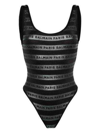Open-Back Logo-Print Swimsuit