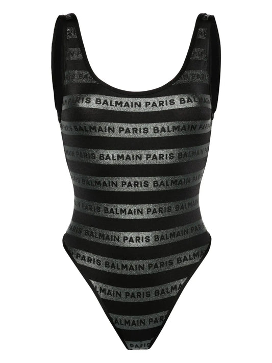 Open-Back Logo-Print Swimsuit