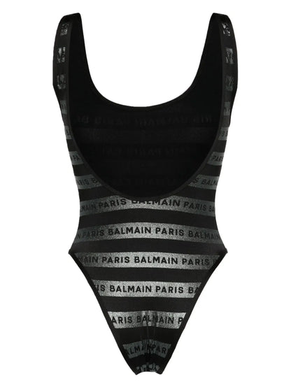 Open-Back Logo-Print Swimsuit