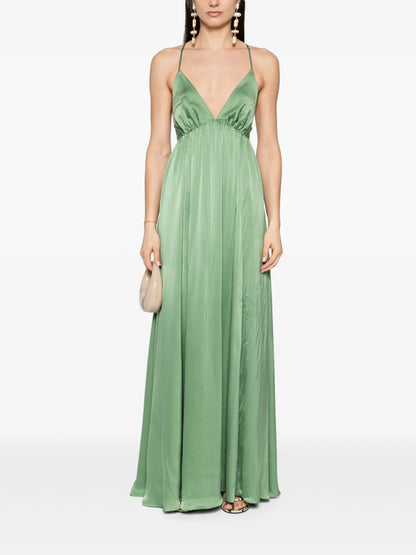 Silk-Satin Maxi Dress