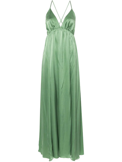 Silk-Satin Maxi Dress