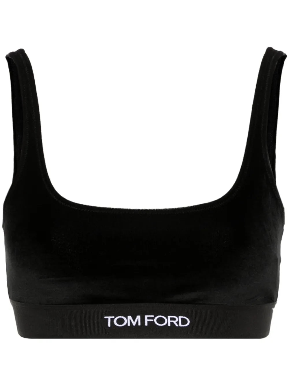 Logo-Jacquard Velvet Bralette Top