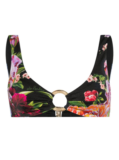 Floral-Print Bikini Top