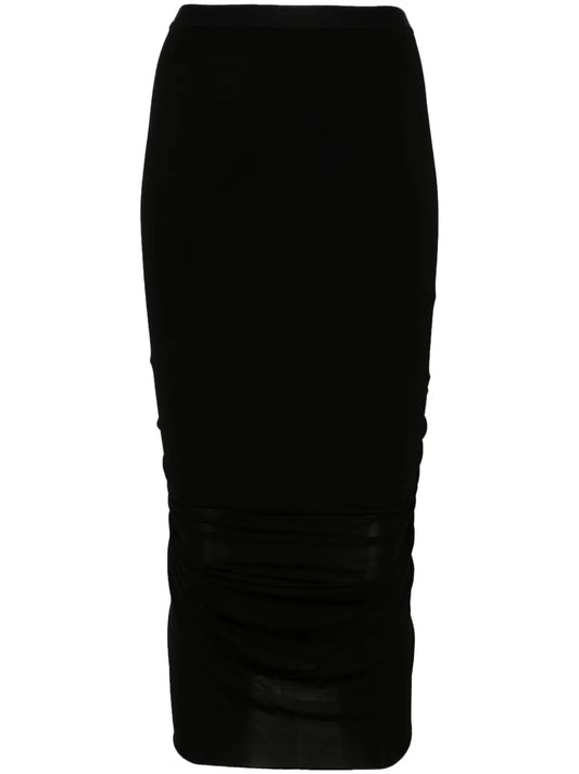 Shrimp Ruched Midi Skirt