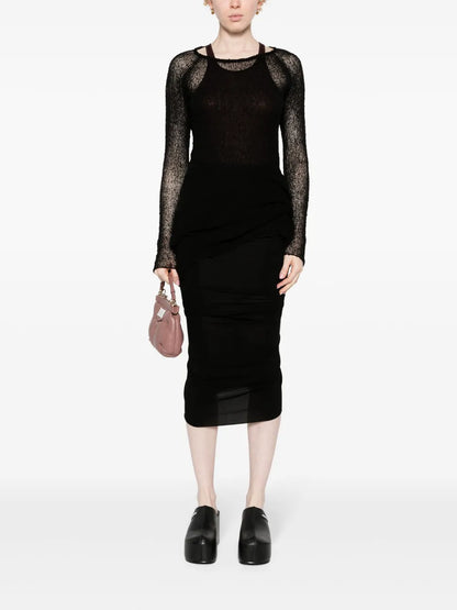 Shrimp Ruched Midi Skirt