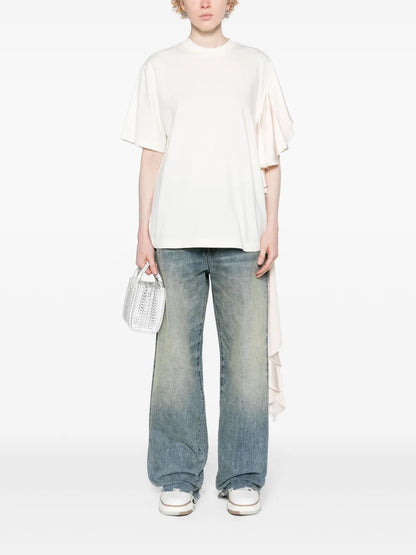 Draped-Sleeve Cotton T-Shirt