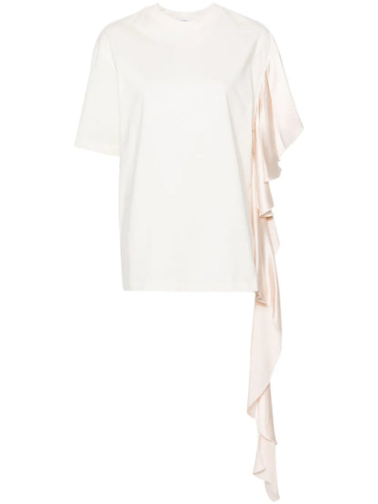 Draped-Sleeve Cotton T-Shirt