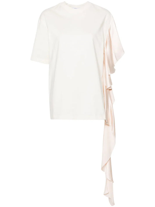Draped-Sleeve Cotton T-Shirt