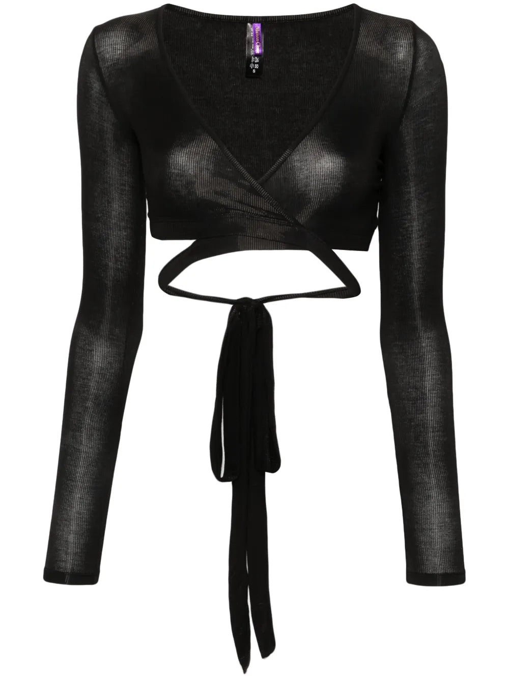 La Femme Amazone Ribbed Wrap Blouse