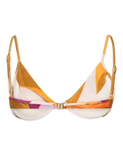 Abstract-Print Bikini Top