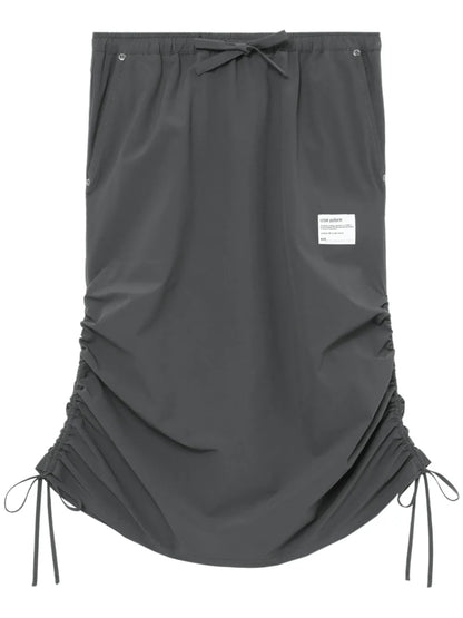 Drawstring-Fastening Midi Skirt