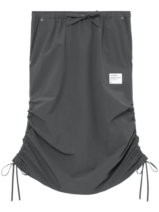 Drawstring-Fastening Midi Skirt