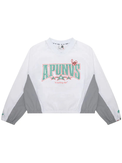 Graphic-Print V-Neck Sweatshirt